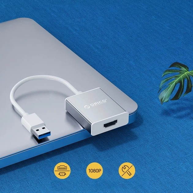 Адаптер Orico UTH USB-A 3.0 to HDMI Silver (6942227181046) - зображення 4