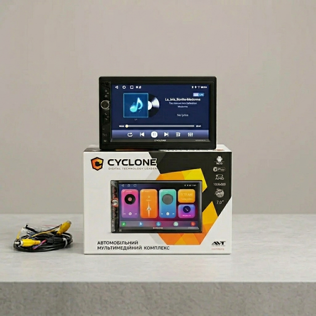 Автомагнитола Cyclone MP-7086A V3 ANDROID 10 2/32Gb 4 ядра Car2/32Gb 4 ядра CarPlay\Andrroid Auto GPS Wi-Fi Андроид 2 Din 7 дюймов - изображение 2