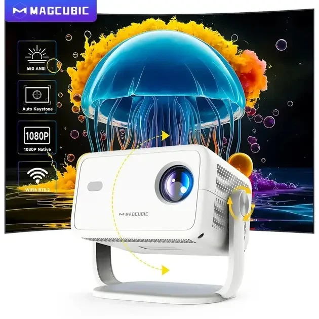 Смарт-проектор MAGCUBIC L018 650 ANSI Full HD 4K Android 11 Wi-Fi 6 Bluetooth HDMI с автофокусом для дома(533) - изображение 2