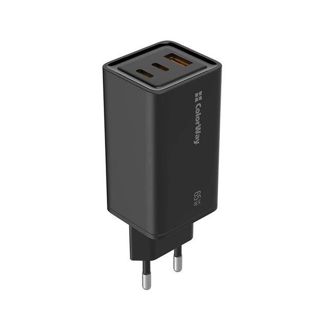 Сетевое зарядное устройство ColorWay CWCHS039PDBK GaN3 Pro Power Delivery (2USB Type-C PDx3A 1USBx3A) Black - Фото 1 Сетевое зарядное устройство ColorWay CWCHS039PDBK GaN3 Pro Power Delivery (2USB Type-C PDx3A 1USBx3A) Black - изображение 1