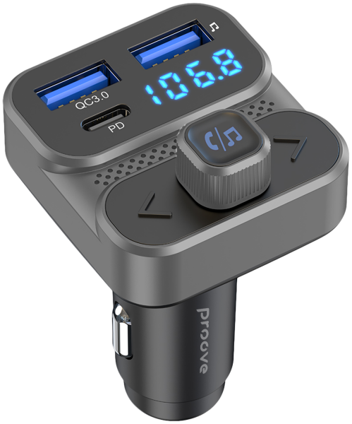 FM-модулятор/дисплей 36W USB-A/USB-C PD+QC3.0 Proove Luxor SE gray (FMLX20120003) UA - зображення 3