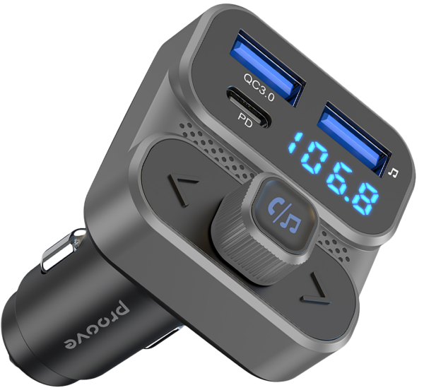 FM-модулятор/дисплей 36W USB-A/USB-C PD+QC3.0 Proove Luxor SE gray (FMLX20120003) UA - зображення 4