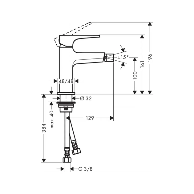 Hansgrohe Metropol Loop Смеситель для биде, хром (74520000) - изображение 2