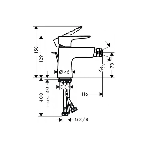 Змішувач для біде Hansgrohe Talis E Brushed Bronze (71720140) - зображення 2