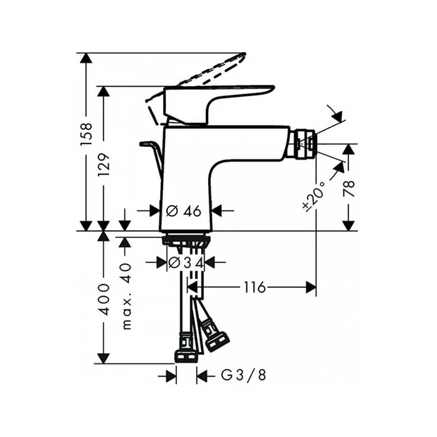 Hansgrohe Talis E Змішувач для біде, золото (71720990) - зображення 2