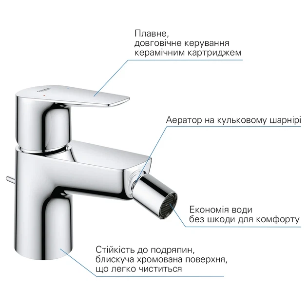 Grohe StartEdge Смеситель для биде, хром (23345001) - изображение 6