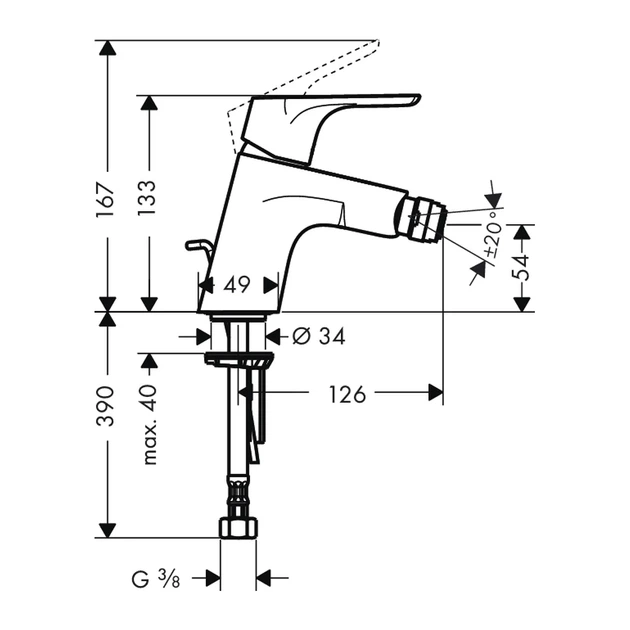 Hansgrohe Focus E Змішувач для біде, хром (31920000) - зображення 2