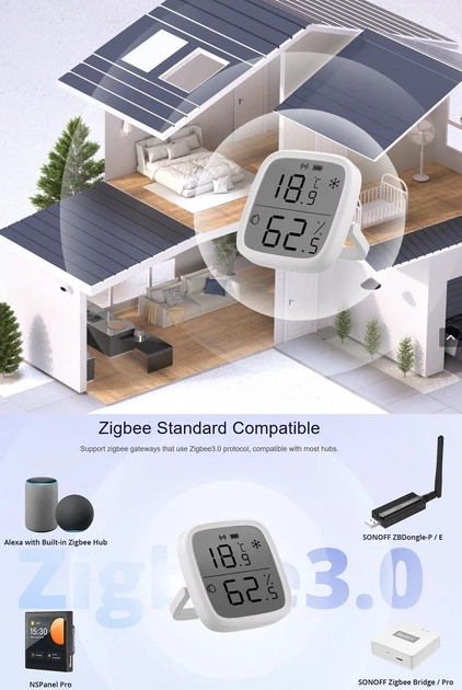 Czujnik temperatury i wilgotności Sonoff Zigbee LCD Smart (SNZB-02D) - Zdjęcie 2 Czujnik temperatury i wilgotności Sonoff Zigbee LCD Smart (SNZB-02D) - obraz 2
