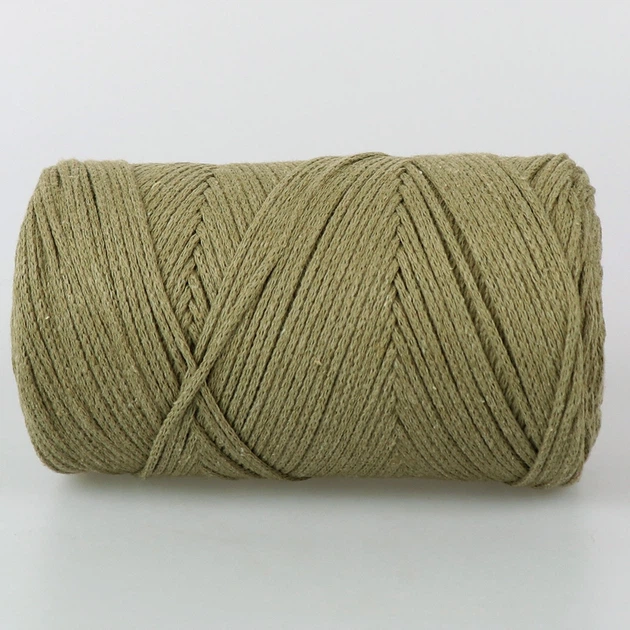 YarnArt Macrame Cotton, Светлая полынь №793 - хлопковый шнур 250 г / 225 м для макраме, вязания сумок, кашпо, аксессуаров - изображение 3