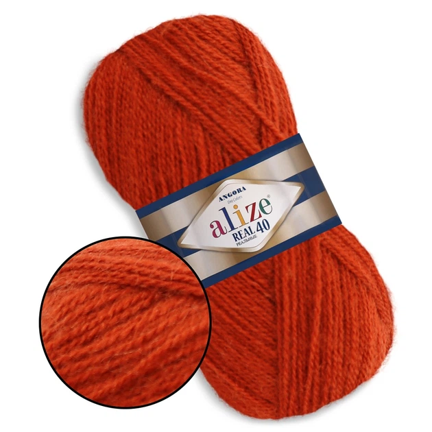 Alize Angora Real 40, Терракот №36 - тонкая полушерстяная пряжа 100 г / 430 м, 40% шерсть / 60% акрил, для шапок, снудов, кардиганов - Фото 1 Alize Angora Real 40, Терракот №36 - тонкая полушерстяная пряжа 100 г / 430 м, 40% шерсть / 60% акрил, для шапок, снудов, кардиганов - изображение 1