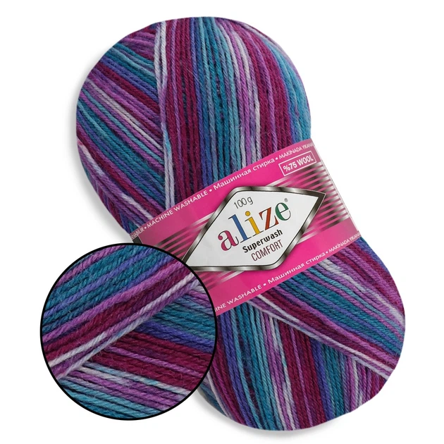 Alize Superwash, №4412 - тонка тепла пряжа для шкарпеток і аксесуарів, 100 г/420 м, 75% вовна Superwash/25% поліамід, Алізе Супервош - Фото 1 Alize Superwash, №4412 - тонка тепла пряжа для шкарпеток і аксесуарів, 100 г/420 м, 75% вовна Superwash/25% поліамід, Алізе Супервош - зображення 1