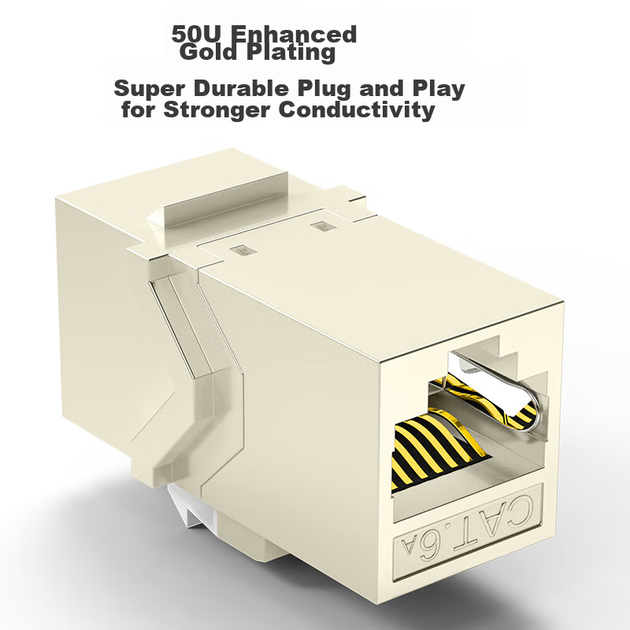 Модуль WANJEED Keystone RJ-45 FTP Cat 6a безінструментальний Сірий (1-14655) - Фото 7 Модуль WANJEED Keystone RJ-45 FTP Cat 6a безінструментальний Сірий (1-14655) - зображення 7