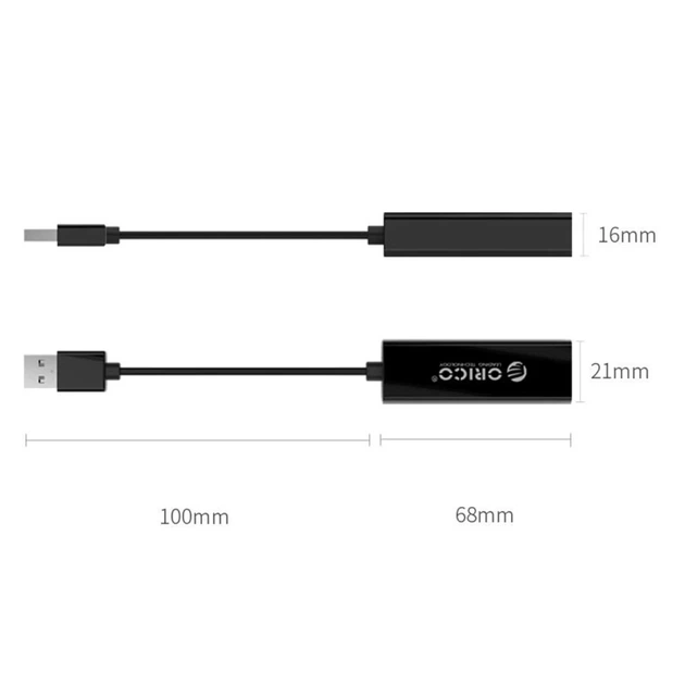 Зовнішня мережева карта Orico UTJ-U3 1 Gigabit USB-A 3.0 Black (6942227180636) - зображення 3