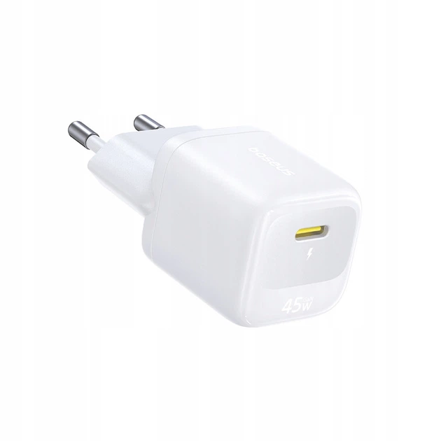 Сетевое зарядное устройство Baseus EnerFill FN22 GaN 45W Type-C (PD 3.0 / QC 3.0), быстрая зарядка, White - Фото 2 Сетевое зарядное устройство Baseus EnerFill FN22 GaN 45W Type-C (PD 3.0 / QC 3.0), быстрая зарядка, White - изображение 2