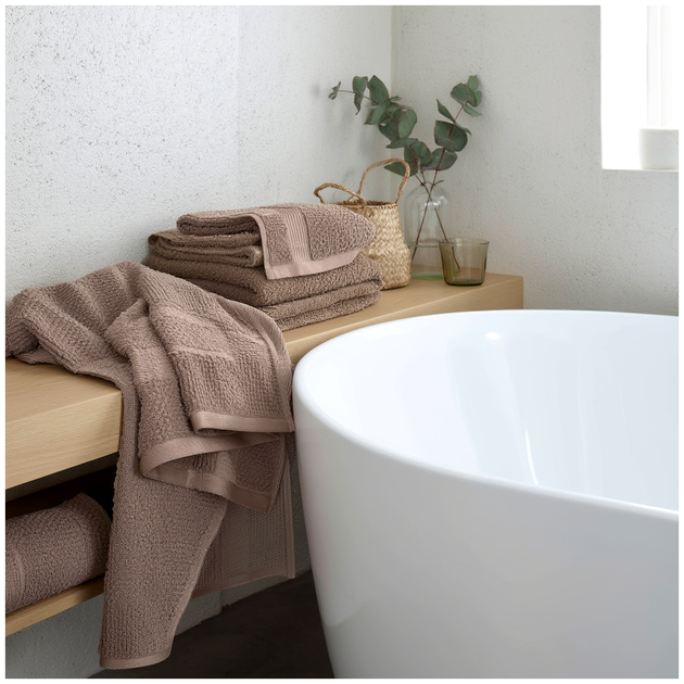 Полотенце для лица 50х95 см махровое 100% хлопок коричневое Colorful Home HM-4220 - изображение 3