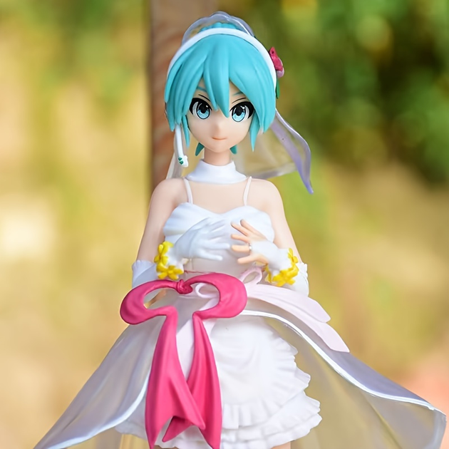 Аніме фігурка 23 см вокалоїд Хатсуне Міку в весільному платті, Hatsune Miku vocaloid - зображення 5