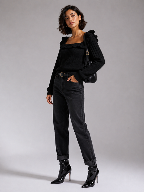 Свитер с квадратным вырезом TOPSHOP 23Y52TCHR M (94076M) Черный - изображение 3
