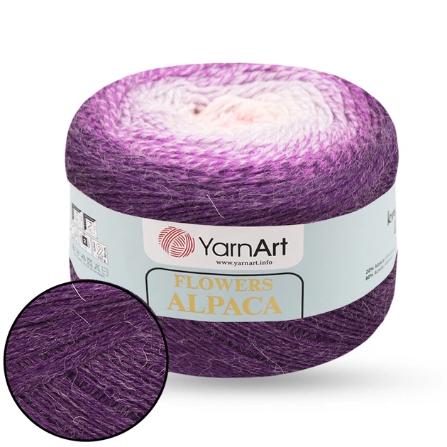 YarnArt Flowers Alpaca, №427 – полушерстяная пряжа 250 г / 940 м, альпака с акрилом, градиентное секционное окрашивание для палантинов, кардиганов - Фото 1 YarnArt Flowers Alpaca, №427 – полушерстяная пряжа 250 г / 940 м, альпака с акрилом, градиентное секционное окрашивание для палантинов, кардиганов - изображение 1