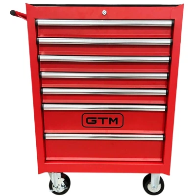 Тележка для инструмента GTM на колесах, 7 отделений, центральный замок (TRGL2007) - Фото 4 Тележка для инструмента GTM на колесах, 7 отделений, центральный замок (TRGL2007) - изображение 4