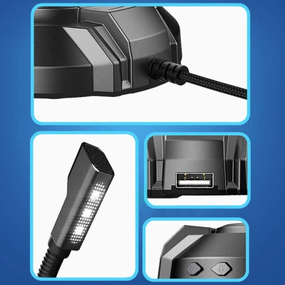 Мікрофон HP RGB backlit 3.5мм+USB Black (DHP-1100C) - зображення 4