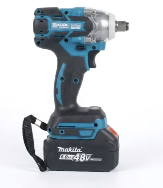 Аккумуляторный гайковерт Makita бесщеточный с крутящим моментом 300 Нм, двумя аккумуляторами 48 В 6.0 Ah, LED-подсветкой, реверсом, индикатором заряда, набором насадок и кейсом для ремонта автомобилей, строительных и монтажных работ - изображение 8