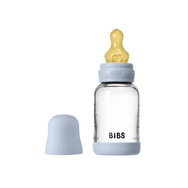 Стеклянная детская бутылочка BIBS Glass Baby Bottle Round Latex 1 pack 120 мл Slow Flow Baby Blue - Фото 1 Стеклянная детская бутылочка BIBS Glass Baby Bottle Round Latex 1 pack 120 мл Slow Flow Baby Blue - изображение 1