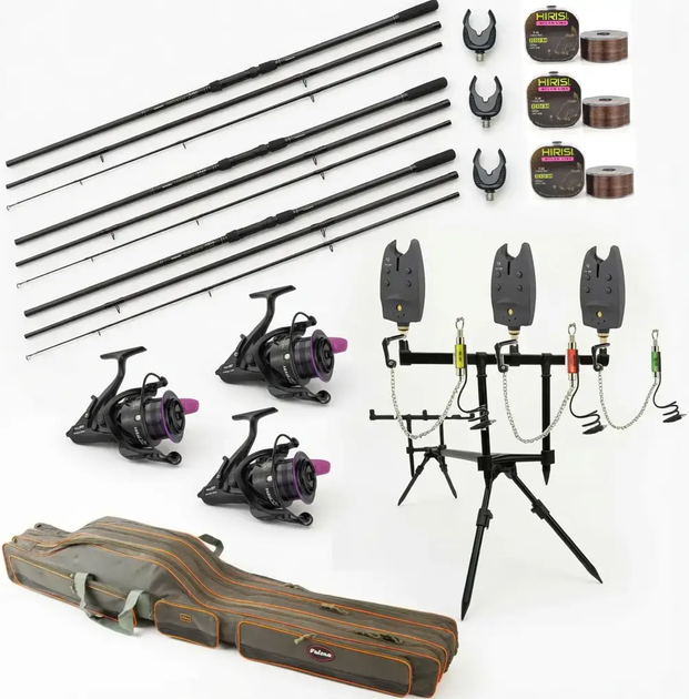 Карповий набір Вудлища Flagman Magnum Black Carp 3,9 м 3.5lb + котушки + Род Под на 3 Вудлища+Свінгера+Сигналізатори - Фото 1 Карповий набір Вудлища Flagman Magnum Black Carp 3,9 м 3.5lb + котушки + Род Под на 3 Вудлища+Свінгера+Сигналізатори - изображение 1