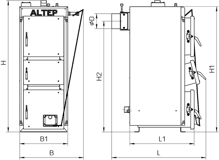 ALtep Duo Uni 15 кВт (Альтеп) котел твердопаливний тривалого горіння до 48 год товщина сталі 6 мм - зображення 6