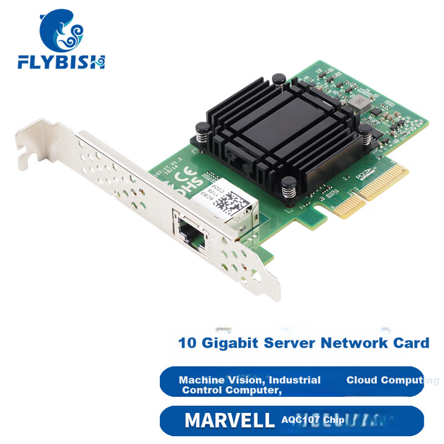 Мережева карта FLYBISH NA107-T1 PCIe x4 на чипі AQC107, 10 Гбіт/с - зображення 4