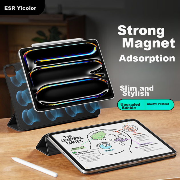 Чехол ESR для iPad Pro 11 дюймов M4/M5 2024/2025 магнитный тонкий, синий - Фото 4 Чехол ESR для iPad Pro 11 дюймов M4/M5 2024/2025 магнитный тонкий, синий - изображение 4