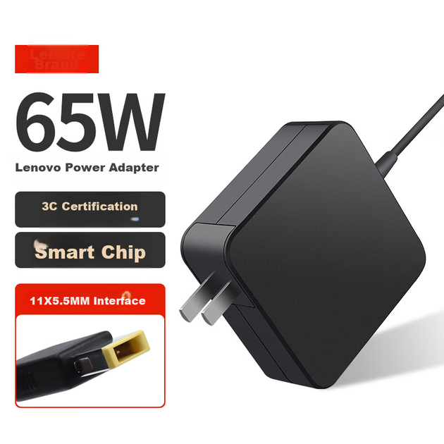 Зарядний пристрій Youpin для ноутбуків Lenovo ThinkPad, 20 В 3.25 А, 65 Вт, квадратний порт, для E560, T460s, X240, X260, E470, портативний адаптер - зображення 4