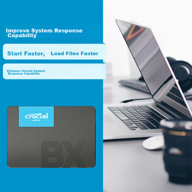 Твердотільний накопичувач Crucial Micron BX500 1 ТБ, інтерфейс SATA 3.0, швидкість читання 540 МБ/с, чіпи Micron (раніше Micron), аксесуар для комп'ютерів зі штучним інтелектом - зображення 5