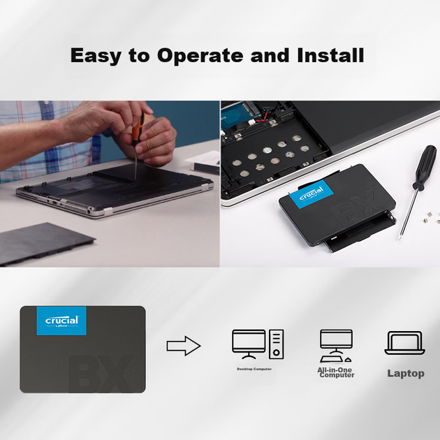 SSD диск Crucial BX500 500GB 2.5" SATAIII (CT500BX500SSD1) - Фото 5 SSD диск Crucial BX500 500GB 2.5" SATAIII (CT500BX500SSD1) - изображение 5