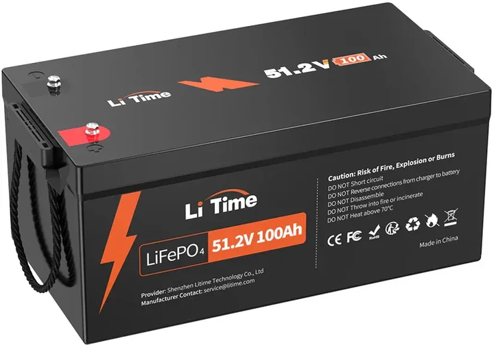 Акумуляторна батарея LiTime LiFePO4 BASIC 51.2V 100Ah 5120Wh (100/100A), заряд 57.6В/12А, 520x269x220 мм, 36.4 кг, Q1 (YT44801) - Фото 1 Акумуляторна батарея LiTime LiFePO4 BASIC 51.2V 100Ah 5120Wh (100/100A), заряд 57.6В/12А, 520x269x220 мм, 36.4 кг, Q1 (YT44801) - зображення 1