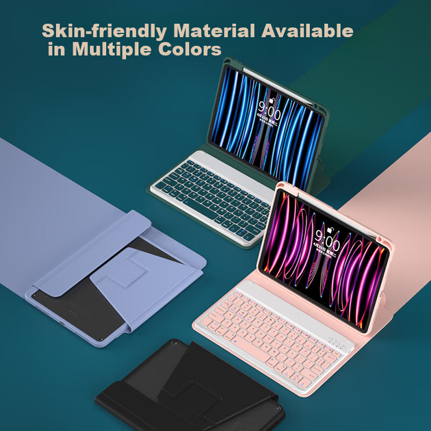Чохол для iPad BOW Hangshi HC036K 2025 року, сумісний з iPad Pro 18/20/21 версії, універсальний чохол для планшета з інтегрованим слотом для ручки, горизонтальним та вертикальним екраном, 11 дюймів, благородний чорний - зображення 6