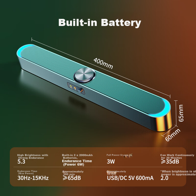 Микрофон настольный SADA V-198 USB проводной с колонкой и сабвуфером для компьютера - изображение 8
