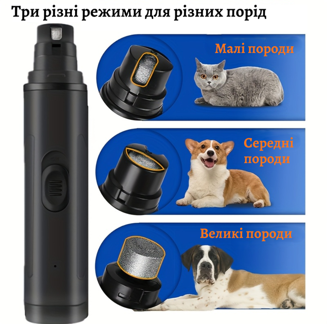 Гриндер для когтей для котов и собак No brand, триммер для ухода за когтями, черный (278-BLACK) - изображение 2