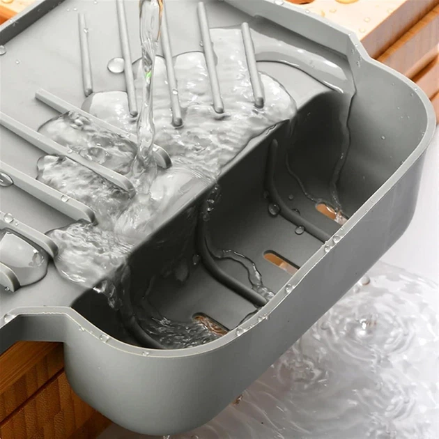 Силиконовый коврик-брызговик для мойки / раковины / смесителя Drain pan AND-94-10-100PCS grey - изображение 4