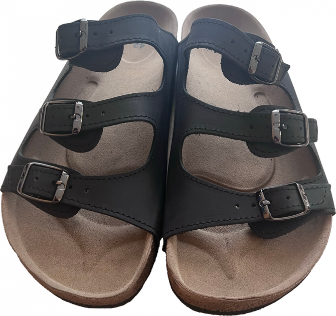 Ортопедические шлепанцы мужские кожаные FootCare FA-302, черные, размер 45 - изображение 2