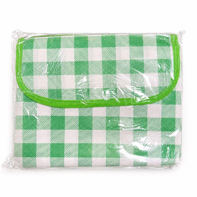 Коврик для пикника водонепроницаемый складной Picnic 200x200 Клетка Зеленый (2955) - изображение 2