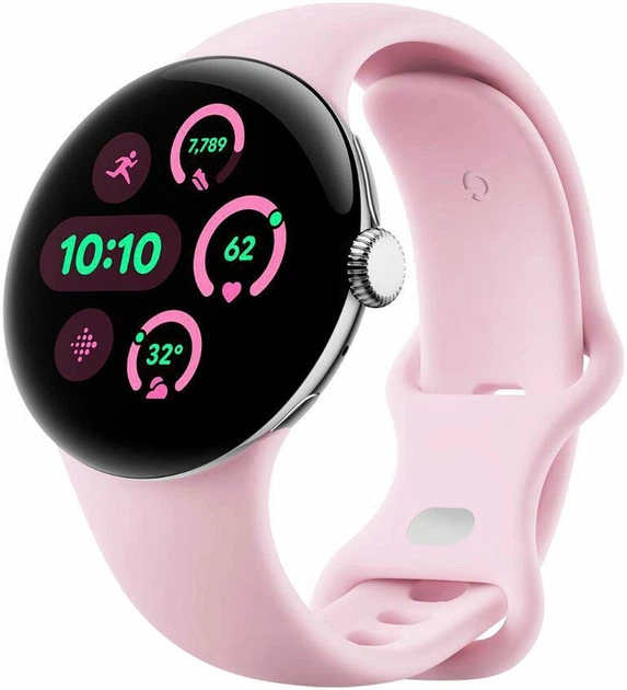 Смарт-годинник Google Pixel Watch 3 41 mm Wi-Fi Polished Silver Aluminum Case/Rose Quartz Active Band - Фото 1 Смарт-годинник Google Pixel Watch 3 41 mm Wi-Fi Polished Silver Aluminum Case/Rose Quartz Active Band - зображення 1