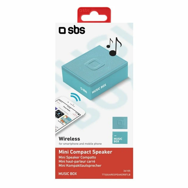 Портативная акустика SBS Music Box Blue (TTSQUARESPEAKERBTLB) - Фото 2 Портативная акустика SBS Music Box Blue (TTSQUARESPEAKERBTLB) - изображение 2