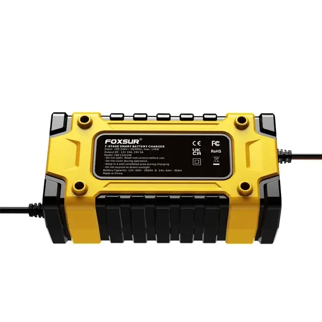Foxsur зарядное устройство для аккумулятора авто, 5-10А / 24-12V модель FBC122410D - изображение 3