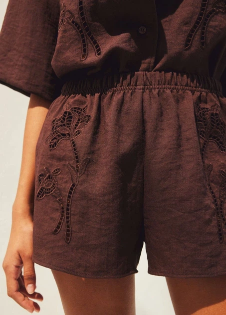 Шорти H&M 11710 Темний коричневий XS (1453) - Фото 1 Шорти H&M 11710 Темний коричневий XS (1453) - зображення 1