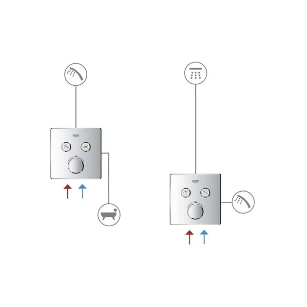Grohe Grohtherm SmartControl Термостат на 2 потребителя, хром (29124000) - изображение 8