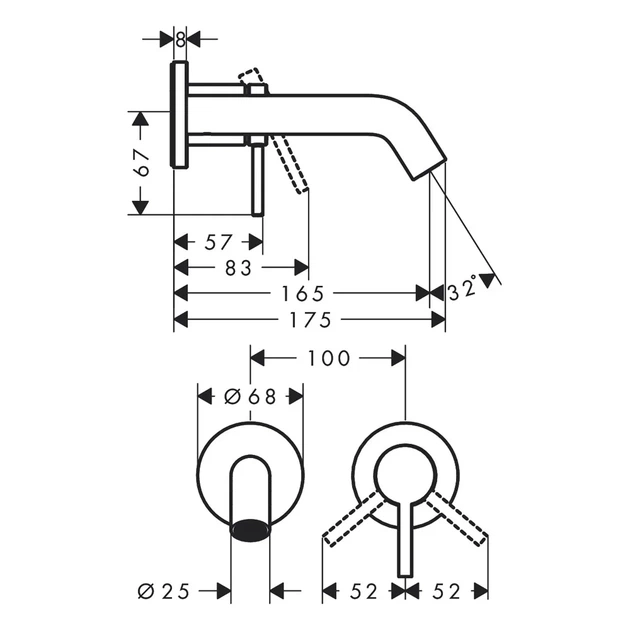 HANSGROHE Tecturis S Змішувач для раковини, чорний матовий (73350670) - зображення 2