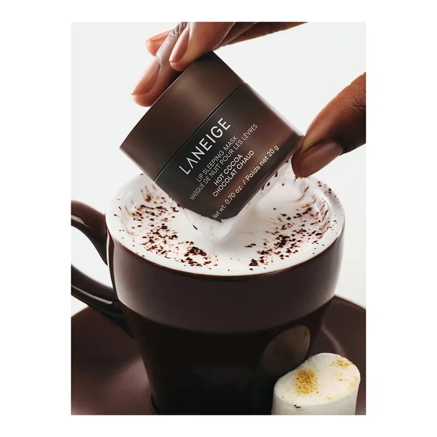 Нічна маска для губ LANEIGE Lip Sleeping Mask Hot Cocoa 20 г — зволожуюча маска з ароматом гарячого шоколаду для м'якості та відно - изображение 2