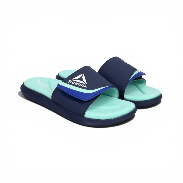 Жіночі шльопанці Reebok Delta Flow Slide літні резинові тапки сині з зеленим на пляж повсякденні Розмір 38 - Фото 1 Жіночі шльопанці Reebok Delta Flow Slide літні резинові тапки сині з зеленим на пляж повсякденні Розмір 38 - изображение 1