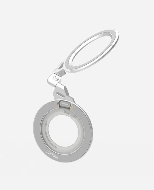 Подставка магнитная для смартфона универсальная Aulumu G09 Infinite 360° Magnetic Stand Вращение по 3 осям для iPhone 12-17 Серебро - изображение 5