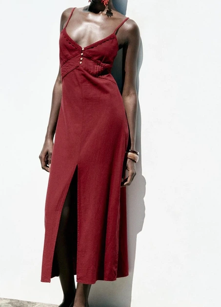 Плаття ZARA 17109 Темний червоний S (8372) - Фото 1 Плаття ZARA 17109 Темний червоний S (8372) - изображение 1